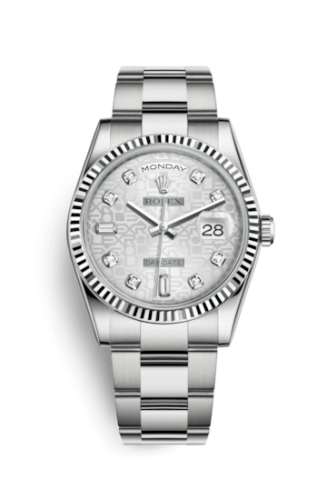 Day-Date 36 White Gold Fluted / Oyster / Silver Computer