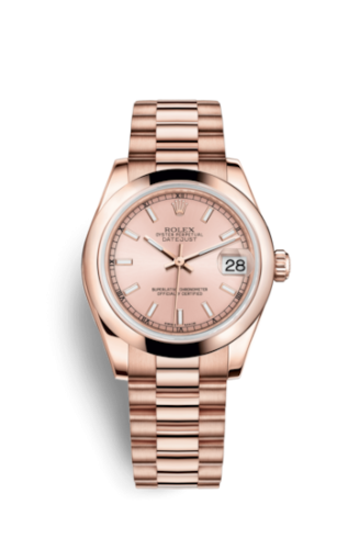 Datejust 31 Everose Domed / President / Pink
