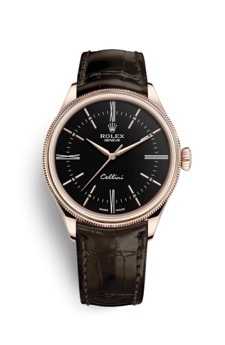 Cellini Time Everose / Black / Alligator Brown