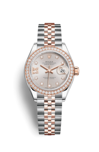 Lady-Datejust 28 Rolesor Rose Diamond / Jubilee / Sundust Diamond
