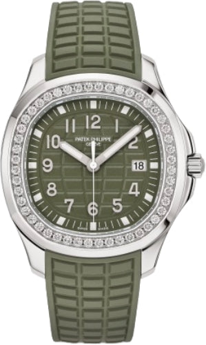 Aquanaut Luce Stainless Steel Green Dial Diamond Bezel