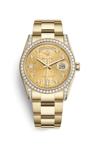 Day-Date 36 Yellow Gold Diamonds / Oyster / Champagne Computer