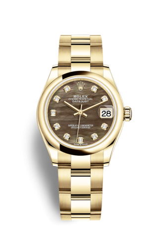 Datejust 31 Yellow Gold / Domed / Black MOP / Oyster