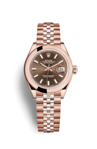 Lady-Datejust 28 Everose Domed / Jubilee / Chocolate
