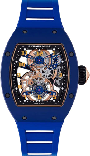 Chronograph Manual Winding Tourbillon TZP Ceramic Blue 48mm Openworked Dial