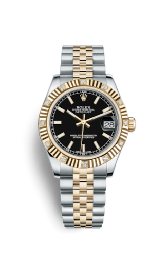 Datejust 31 Rolesor Yellow Fluted Diamond / Jubilee / Black