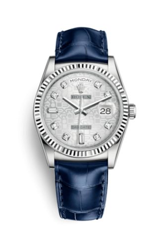 Day-Date 36 White Gold Fluted / Strap / Silver Computer