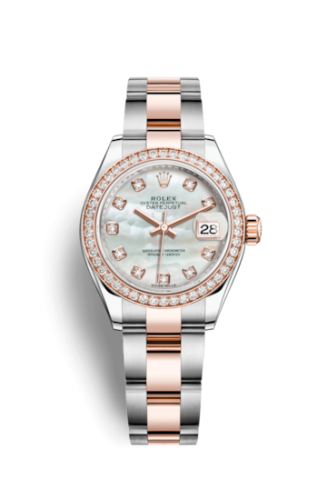 Lady-Datejust 28 Rolesor Everose Diamond / Oyster / MOP