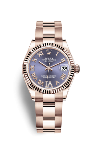 Datejust 31 Rose Gold / Fluted / Aubergine – Roman / Oyster