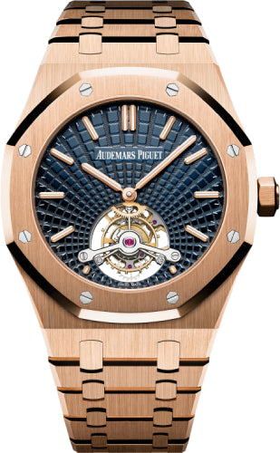 Royal Oak Tourbillon 41mm Extra-Thin Rose Gold Blue Dial