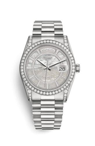 Day-Date 36 White Gold Diamonds / President / MOP Carousel