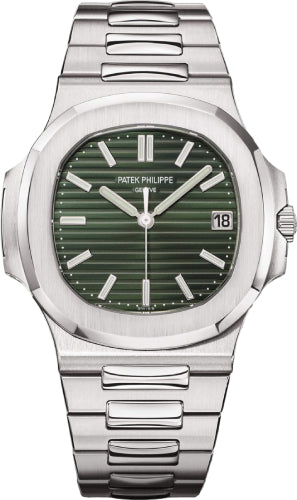 Nautilus Date Sweep Seconds Stainless Steel Green Dial