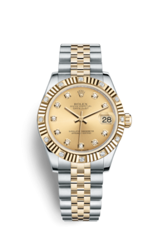 Datejust 31 Rolesor Yellow Fluted Diamond / Jubilee / Champagne Diamond