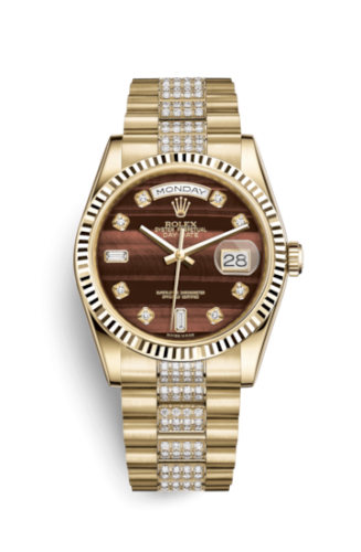 Day-Date 36 Yellow Gold Fluted / President Diamonds / Bull’s Eye