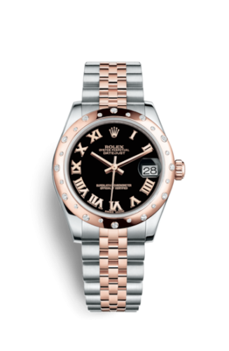 Datejust 31 Rolesor Everose Domed Diamond / Jubilee / Black Roman
