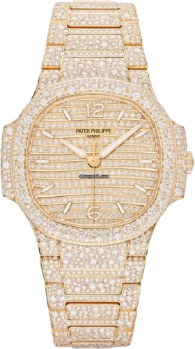 Nautilus Ladies Rose Gold/Diamond Paved 35.2mm 7118/1450R-001