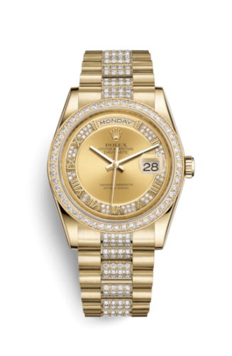 Day-Date 36 Yellow Gold Diamonds / President Diamonds / Champagne Roman