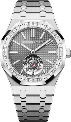 Royal Oak 41mm Flying Tourbillon White Gold Grey Dial Diamond Bezel