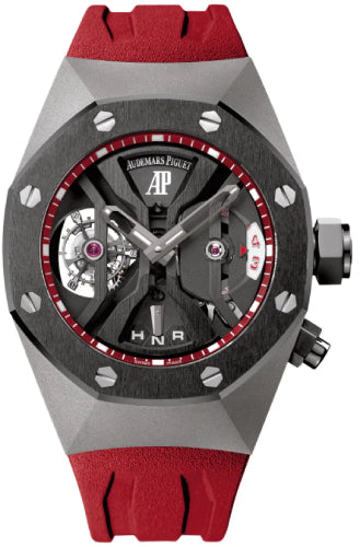 Royal Oak Concept Gmt Tourbillon44mm Openworked Titanium Rubber Hand-Wound