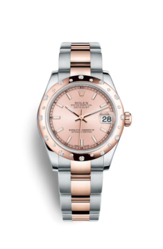 Datejust 31 Rolesor Everose Domed Diamond / Oyster / Pink