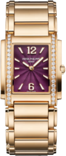 Twenty~4 Ladies Rose Gold/Diamonds Purple Dial