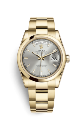 Day-Date 36 Yellow Gold Domed / Oyster / Silver