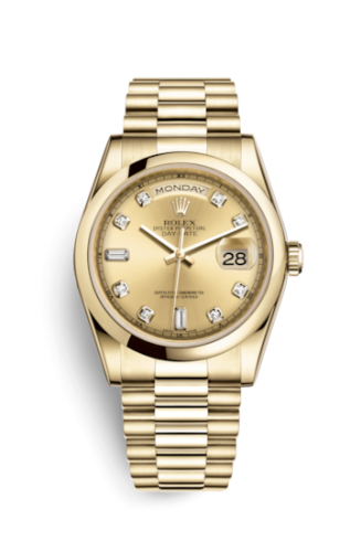 Day-Date 36 Yellow Gold Domed / President / Champagne Diamond