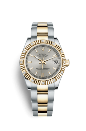Datejust 31 Rolesor Yellow Fluted Diamond / Oyster / Silver