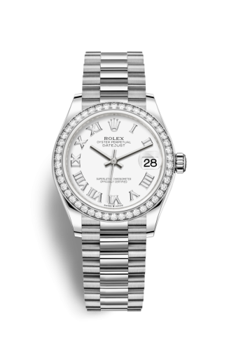 Datejust 31 White Gold / Diamond / White – Roman / President