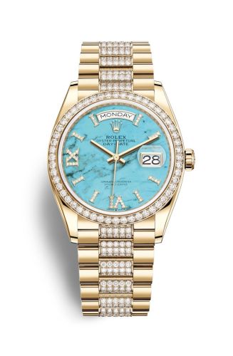 Day-Date 36 Yellow Gold / Diamond / Turquoise / President-Diamond