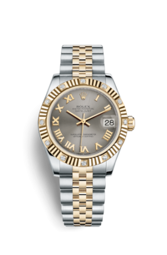 Datejust 31 Rolesor Yellow Fluted Diamond / Jubilee / Steel Roman
