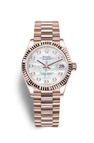 Datejust 31 Rose Gold / Fluted / MOP / President
