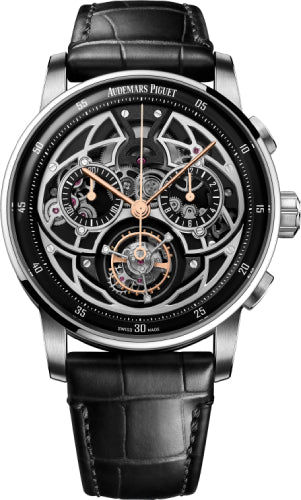 Code 11.59 Flying Tourbillon Chronograph 41mm White Gold Openworked Dial