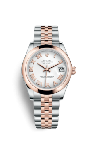 Datejust 31 Rolesor Everose Domed / Jubilee / White Roman