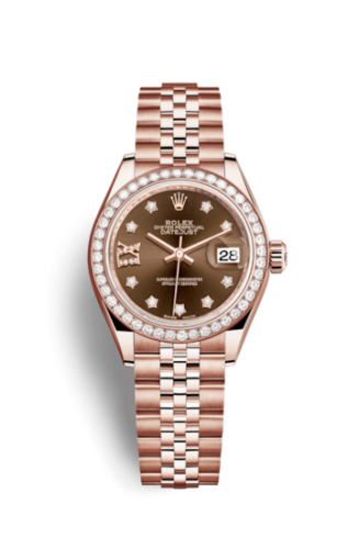 Lady-Datejust 28 Everose Diamond / Jubilee / Chocolate Diamond