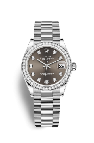 Datejust 31 White Gold / Diamond / Grey – Diamond / President