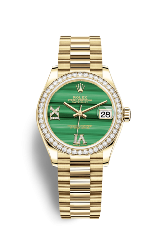 Datejust 31 Yellow Gold / Diamond / Malachite / President