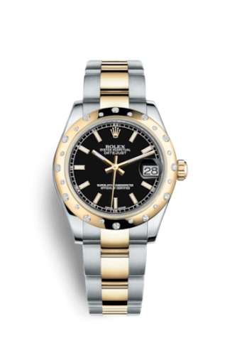 Datejust 31 Rolesor Yellow Domed Diamond / Oyster / Black
