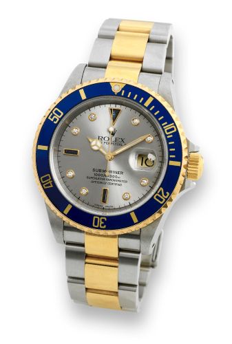 Submariner Date 16613 Serti Silver