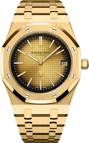 Royal Oak Jumbo Extra-Thin “50th Anniversary” Yellow Gold Smoked Yellow Dial 39mm