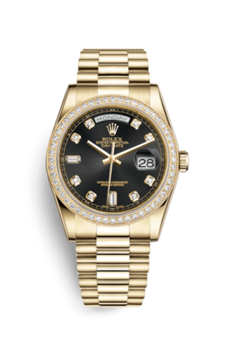 Day-Date 36 Yellow Gold Diamonds / President / Black Diamonds