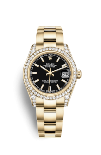 Datejust 31 Yellow Gold Diamond / Oyster / Black