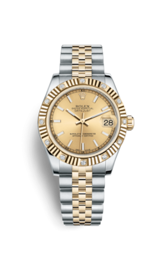 Datejust 31 Rolesor Yellow Fluted Diamond / Jubilee / Champagne