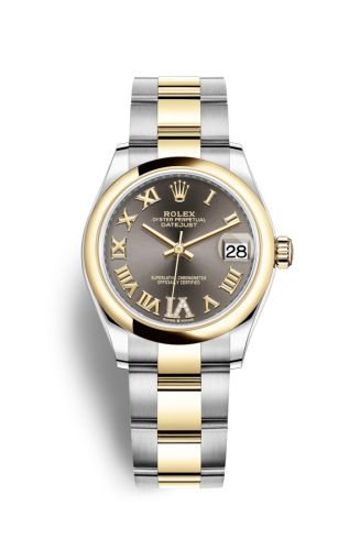 Datejust 31 Stainless Steel / Yellow Gold / Domed / Grey – Roman / Oyster