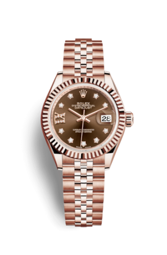Lady-Datejust 28 Everose Fluted  / Jubilee / Chocolate Diamond