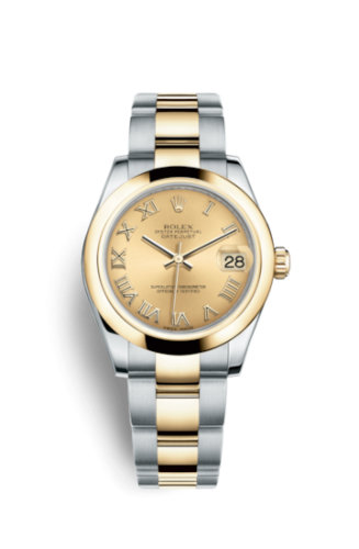 Datejust 31 Rolesor Yellow  Domed / Oyster / Champagne Roman