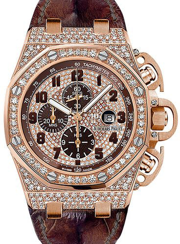 Royal Oak Offshore Chronograph 48mm Diamond Pave Arabic Rose Gold Diamond Set…