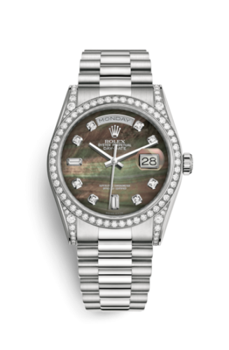 Day-Date 36 White Gold Diamonds / President  / Black MOP