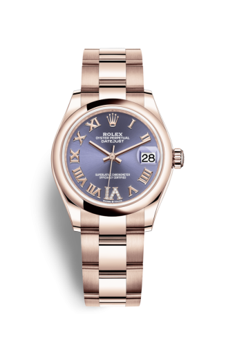 Datejust 31 Rose Gold / Domed / Aubergine – Roman / Oyster