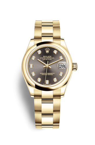 Datejust 31 Yellow Gold / Domed / Grey – Diamond / Oyster